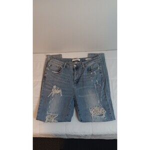 Judy Blue Skinny Jeans Sz 31 W Distressed Acid Light Wash